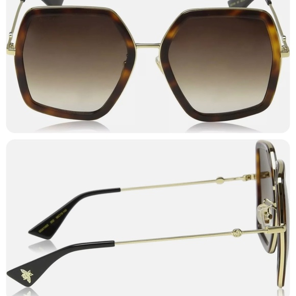 Gucci Tortoiseshell and Gold Sunglasses - Picture 1 of 7